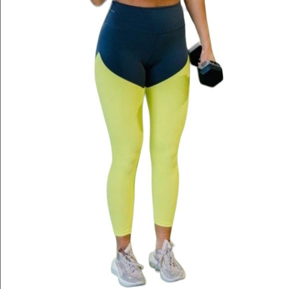 ZYIA Pants - Zyia Active Neon Yellow Parallel Luxe Hi-Rise 7/8 24 Inch Leggings. Size…